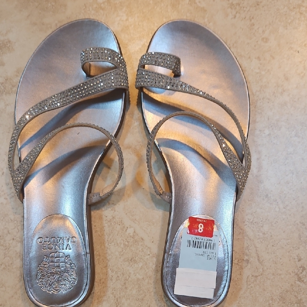 Vince Camuto Glittering Silver Sandals